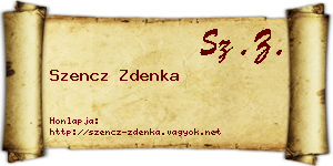 Szencz Zdenka névjegykártya